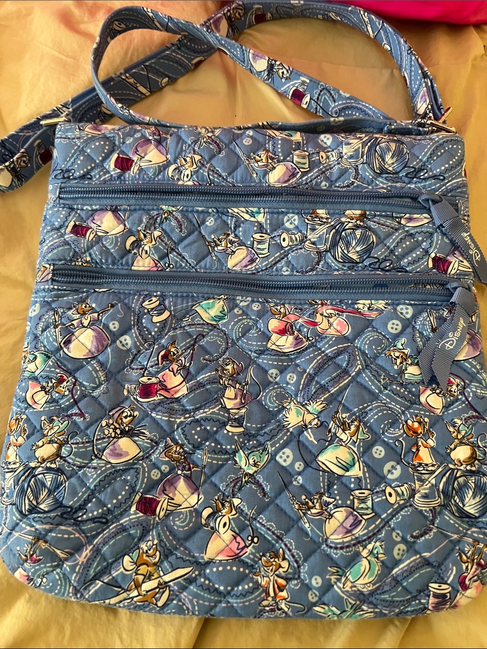 Vera Bradley Cinderella Sewing Mice Quilted Crossbody
